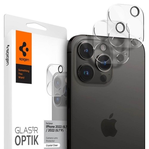 Spigen OPTIK.TR CAMERA PROTECTOR 2-PACK IPHONE 14 PRO | 14 PRO MAX CRYSTAL CLEAR COVER image 1