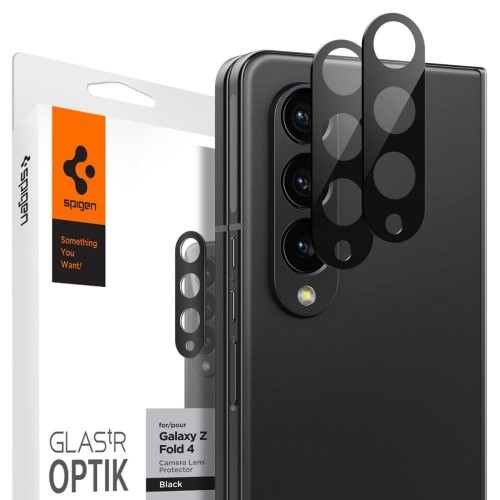 Spigen OPTIK.TR CAMERA PROTECTOR 2-PACK GALAXY WITH FOLD 4 BLACK COVER image 1