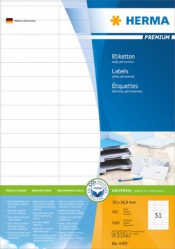 Herma Labels Premium A4  white  matte paper  5100 sheets (4459)