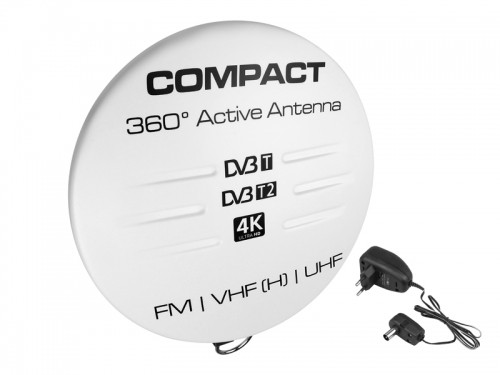 DVB-T kompaktā antena ar barošanas avotu balta image 1