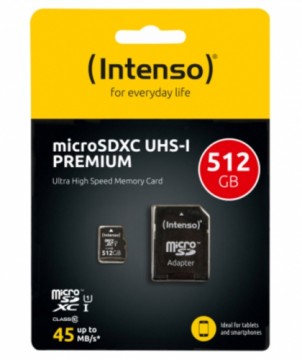 Intel Intenso microSDXC Class 10 UHS-I Atmiņas karte 512GB