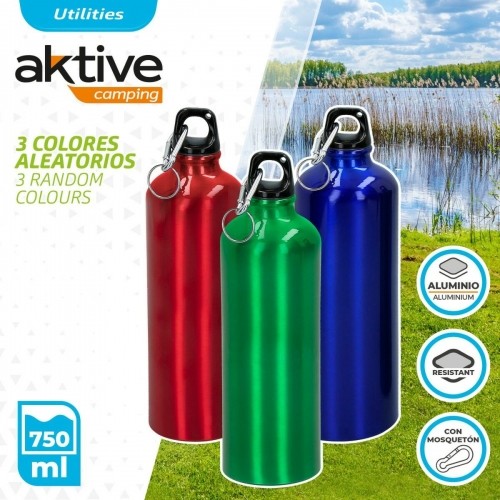Ūdens pudele Aktive 750 ml Karabīne Alumīnijs 7 x 25 x 7 cm (24 gb.) image 4