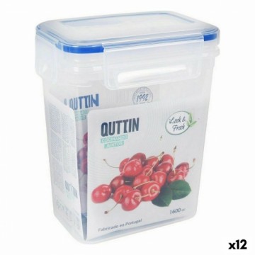 Герметичная коробочка для завтрака Quttin 1,6 L Прямоугольный 15 x 10 x 18 cm (12 штук)