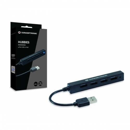 USB Centrmezgls Conceptronic HUBBIES05B Melns image 2