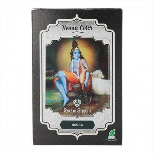 Noturīga Krāsa Radhe Shyam Shyam Henna Henna Pūderēts Melns (100 gr) image 1