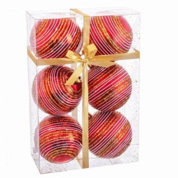 Bigbuy Christmas Ёлочные шарики Красный Пластик Спираль 8 x 8 x 8 cm (6 штук)