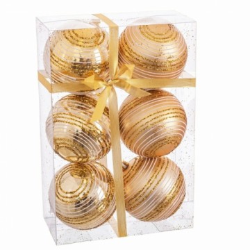 Bigbuy Christmas Ёлочные шарики Позолоченный Пластик Спираль 8 x 8 x 8 cm (6 штук)