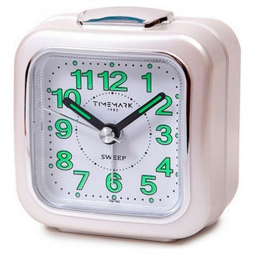 Analogais Pulkstenis ar Modinātāju Timemark Balts (7.5 x 8 x 4.5 cm) image 1