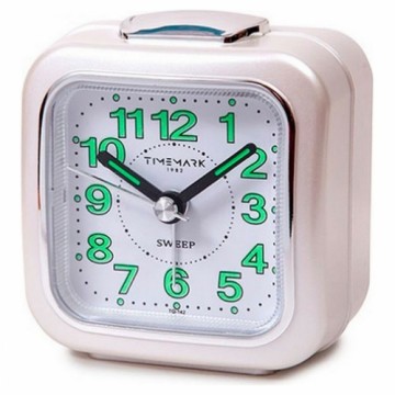 Analogais Pulkstenis ar Modinātāju Timemark Balts (7.5 x 8 x 4.5 cm)