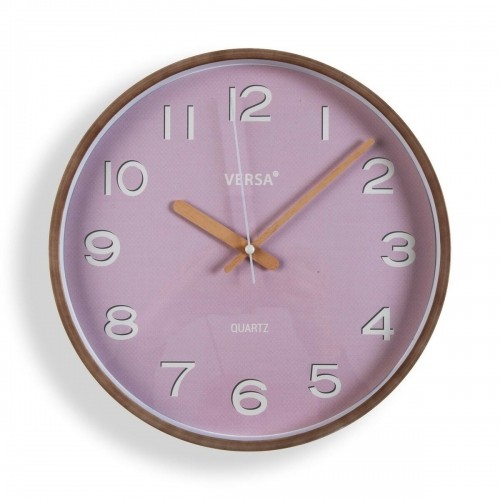Sienas pulkstenis Versa Rozā Plastmasa Kvarca 4,3 x 30 x 30 cm image 1
