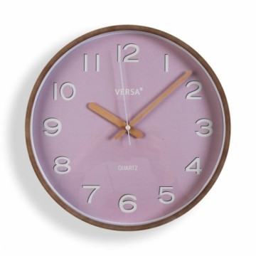 Sienas pulkstenis Versa Rozā Plastmasa Kvarca 4,3 x 30 x 30 cm