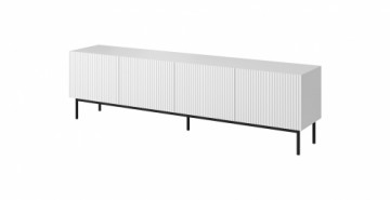 Cama Meble PAFOS RTV cabinet on black steel frame 200x40x60 cm white matt
