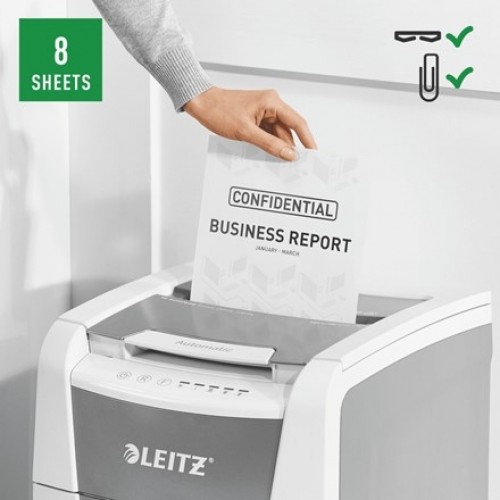 Leitz IQ Autofeed Small Office 100 Automatic Paper Shredder P4 image 1