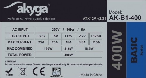 Akyga AK-B1-400 power supply unit 400 W 20+4 pin ATX ATX Green image 5