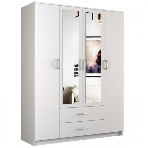 Top E Shop Topeshop ROMANA 160 BIEL bedroom wardrobe/closet 11 shelves 4 door(s) White image 3