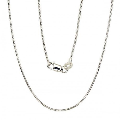 Серебряная цепочка Змейка 1 мм #2400085(PRh-Gr), Серебро 925°, родий (покрытие), длина: 47 см, 4.7 гр. image 1