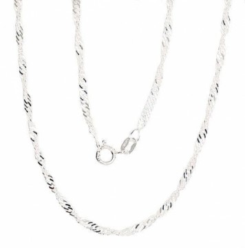 Серебряная цепочка Сингапур 2,5 мм, алмазная обработка граней #2400071, Серебро 925°, длина: 45 см, 3.7 гр.