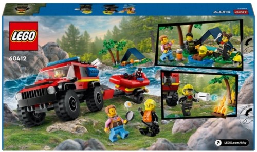 LEGO 60412 4x4 Fire Truck with Rescue Boat Konstruktors image 3