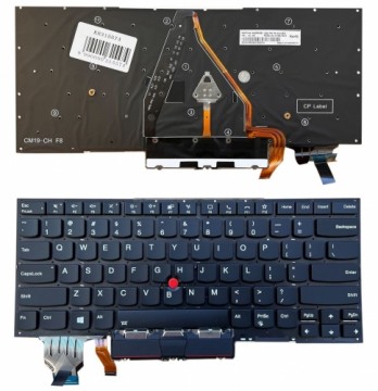 Клавиатура LENOVO X1 Carbon Gen 8, с подсветкой, с трекпоинтом, US