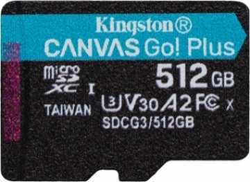 Atmiņas karte Kingston Canvas Go! Plus microSDXC 512GB