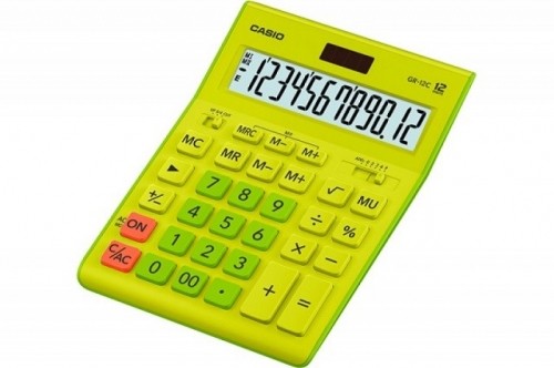 CASIO CALCULATOR OFFICE GR-12C-GN LIME GREEN, 12 DIGIT DISPLAY image 1