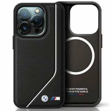 BMW BMHMP15X23PUCPK iPhone 15 Pro Max 6.7" czarny|black hardcase Perforated Twisted Line MagSafe