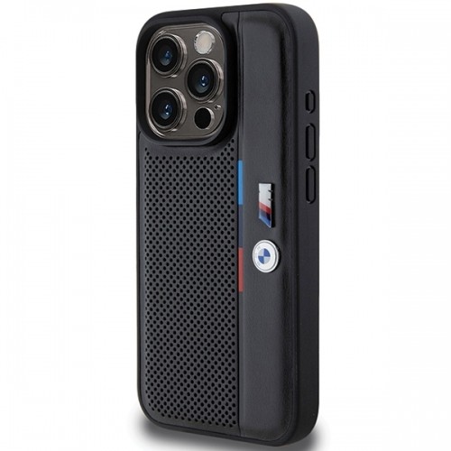 BMW BMHCP15X23PUPVK iPhone 15 Pro Max 6.7" czarny|black hardcase Perforated Tricolor Line image 2