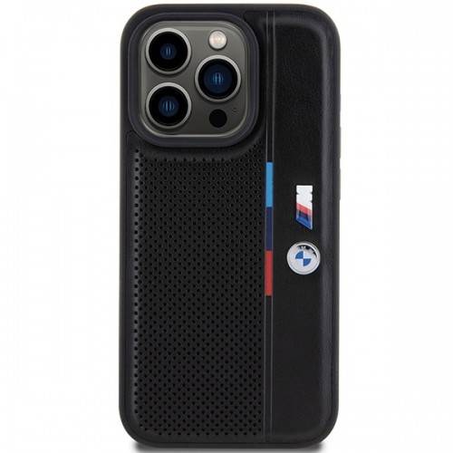 BMW BMHCP15X23PUPVK iPhone 15 Pro Max 6.7" czarny|black hardcase Perforated Tricolor Line image 3