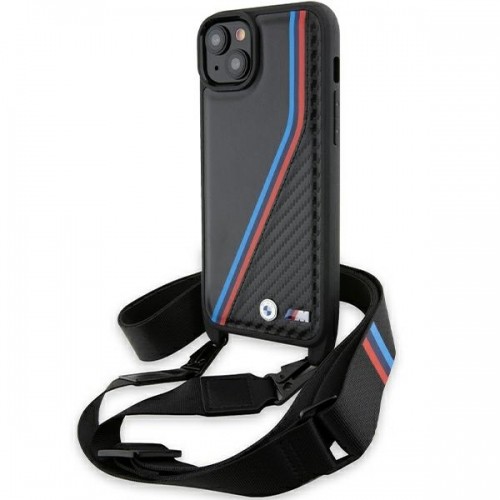 BMW BMHCP15S23PSVTK iPhone 15 | 14 | 13 czarny|black hardcase M Edition Carbon Tricolor Lines & Strap image 1