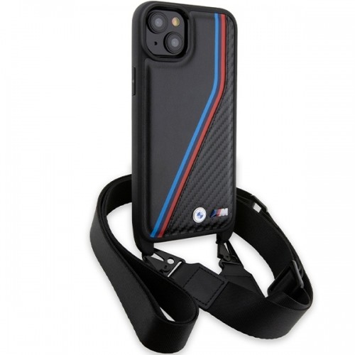BMW BMHCP15S23PSVTK iPhone 15 | 14 | 13 czarny|black hardcase M Edition Carbon Tricolor Lines & Strap image 3