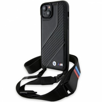 BMW BMHCP15S23PSCCK iPhone 15 | 14 | 13 czarny|black hardcase M Edition Carbon Stripe & Strap