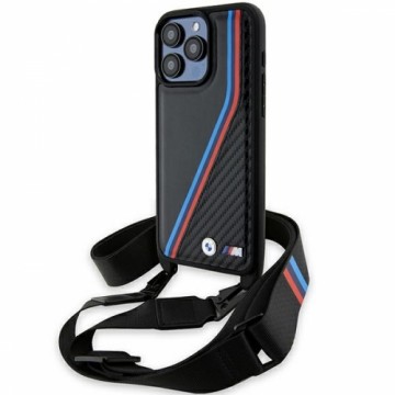 BMW BMHCP15L23PSVTK iPhone 15 Pro 6.1" czarny|black hardcase M Edition Carbon Tricolor Lines & Strap