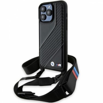 BMW BMHCP15L23PSCCK iPhone 15 Pro 6.1" czarny|black hardcase M Edition Carbon Stripe & Strap