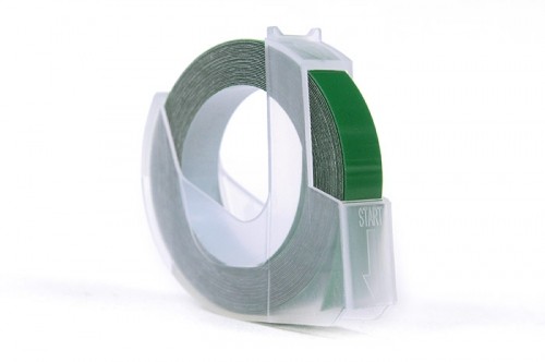 Ribbon 3D JetWorld Replacement Dymo Biały to Zielonym (do wytłaczania, emboss) 9mm x 3m (S0898160) (10 pcs.) image 1