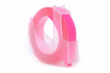Ribbon 3D JetWorld Replacement Dymo Biały to Fluorescencyjnym Różowym (do wytłaczania, emboss) 9mm x 3m (S0898280) (10 pcs.)