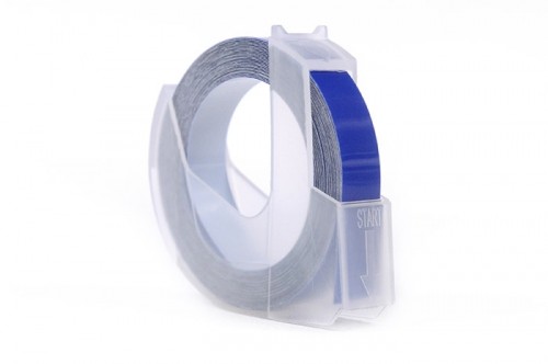 Ribbon 3D JetWorld Replacement Dymo Białe to Niebieskim (do wytłaczania, emboss) 9mm x 3m (S0898140) (10 pcs.) image 1
