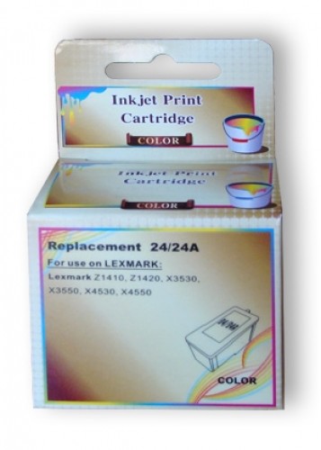Ink Cartridge JetWorld  Tri-Color Lexmark 24 replacement 018C1524E image 1