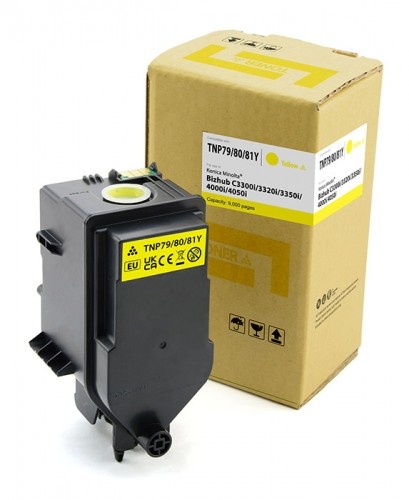 Toner cartridge Cartridge Web Yellow Minolta TNP79Y  replacement AAJW250, AAJW2D0 ATTENTION - cartridges do not fit Minolta C3350 The importance is the lack of the letter - i - in the printer name. This is a case you should use JW-M3050YR image 1