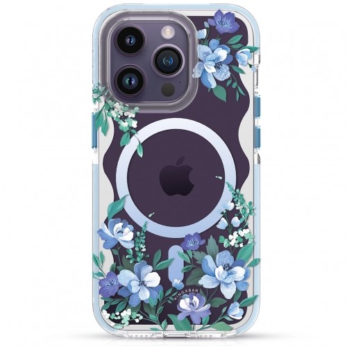 Kingxbar Flora Series magnetic case for iPhone 14 MagSafe decorated with orchid flowers print image 1