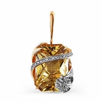 Gemmi Золотой кулон с бриллиантом и цитрином