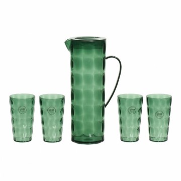 Glasses and pitcher set EDM 827051 Pārstrādājama plastmasa Zaļš 5 Daudzums