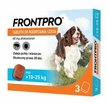 FRONTPRO Flea and tick tablets for dog (>10-25 kg) - 3x 68mg