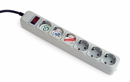 Energenie Gembird SPG6-B-6C power extension 1.8 m 6 AC outlet(s) image 1