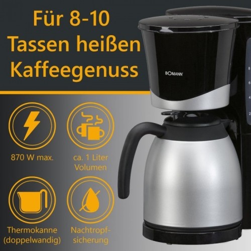 Bomann thermal coffee machine KA168, black image 2
