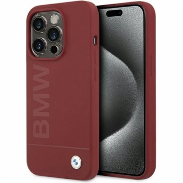 BMW BMHMP15LSLBLRE iPhone 15 Pro 6.1" czerwony|red hardcase Silicone Big Logo MagSafe