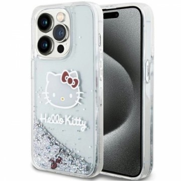 Hello Kitty Liquid Glitter Charms Kitty Head case for iPhone 13 Pro | 13 - silver