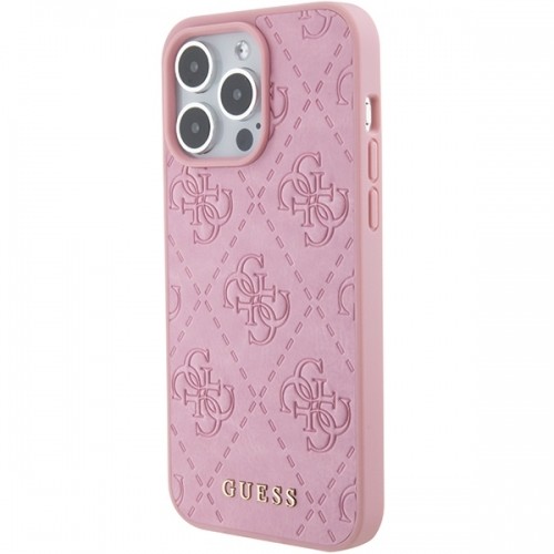 Guess GUHCP15XP4EPMP iPhone 15 Pro Max 6.7" różowy|pink hardcase Leather 4G Stamped image 2