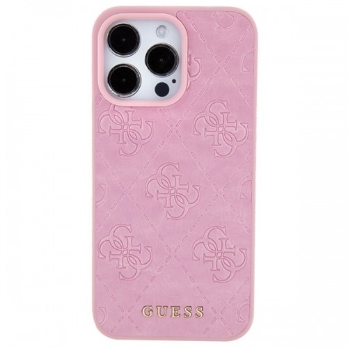 Guess GUHCP15XP4EPMP iPhone 15 Pro Max 6.7" różowy|pink hardcase Leather 4G Stamped image 3