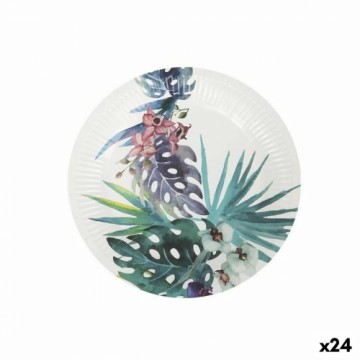 Набор посуды Algon Одноразовые Картон Тропический 10 Предметы 20 cm (24 штук)