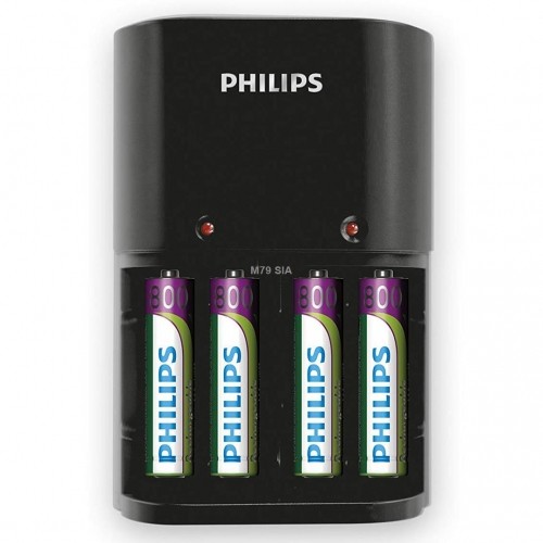 Philips  4 x AAA  800 mAh - Bateriju ladetajs + baterijas image 1